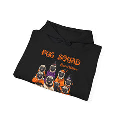 Pug Halloween Adult Hoodie - Dog Halloween Adult Hoodie, Pug Squad Haunted Edition, Spooky Family Pug Adult Hoodie, Retro Halloween Hoodie