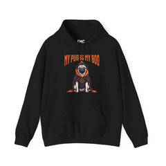 Pug Halloween Adult Hoodie - My Pug is My Boo Adult Hoodie, Dog Halloween Adult Hoodie, Trendy Women Halloween Tee, Perfect Pug Gift