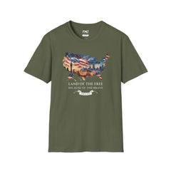 Land of the Free, Because of the Brave T-Shirt, 4th of July Shirt Gift, Independence Day Shirt, Patriot Tee, 4th July Gift, Gift 4th July