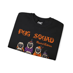Pug Halloween Adult Sweatshirt - Dog Halloween Adult Sweatshirt, Pug Squad Haunted Edition, Spooky Family Pug Sweatshirts