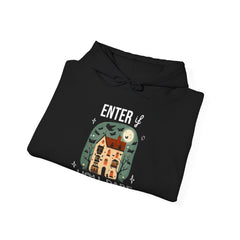 Enter If You Dare Hoodie - Haunted House Hoodie, Scary House Hoodie, Unisex Halloween Apparel, Funny Halloween Puns, Trendy Halloween Hoodie