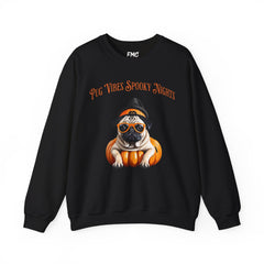 Pug Halloween Adult Sweatshirt - Pug Life Spooky Nights Adult Sweatshirt, Dog Halloween Shirt, Trendy Women Halloween Tee, Halloween Sweat