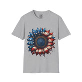 4th of July Shirt: Patriotic Sunflower American Flag Tee for Independence Day, Shirt for Women, Sunflower Tshirt, Fourth of July