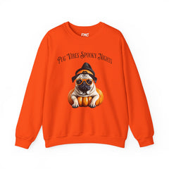 Pug Halloween Adult Sweatshirt - Pug Life Spooky Nights Adult Sweatshirt, Dog Halloween Shirt, Trendy Women Halloween Tee, Halloween Sweat