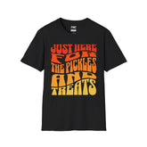 Just Here For Pickle Halloween Shirt - Wavy Retro Halloween Tee, Trendy Fall Shirt for Moms, Perfect Women Vintage Halloween Gift