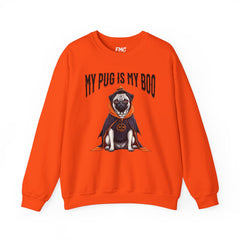 Pug Halloween Adult Sweatshirt - My Pug is My Boo Sweatshirt, Dog Halloween Adult Sweatshirt, Trendy Women Halloween Tee, Perfect Pug Gift