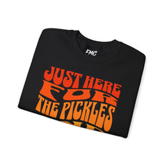 Just Here For Pickle Halloween Sweatshirt - Wavy Retro Halloween Tee, Trendy Fall Shirt for Moms, Perfect Women Vintage Halloween Gift