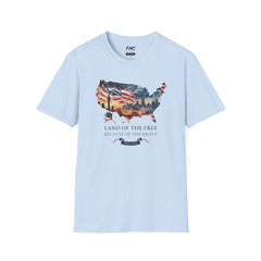 Land of the Free, Because of the Brave T-Shirt, 4th of July Shirt Gift, Independence Day Shirt, Patriot Tee, 4th July Gift, Gift 4th July