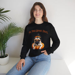 Pug Halloween Adult Sweatshirt - Pug Life Spooky Nights Adult Sweatshirt, Dog Halloween Shirt, Trendy Women Halloween Tee, Halloween Sweat