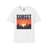 Sunset Symphony Shirt - Sunset Building Design, Summer Pool Design, Unisex Beach Tee, Trendy Summer Tee, Summer Outfit, Ideal Summer Gift