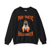 Pug Halloween Adult Sweatshirt - Pug-tastic Halloween Dog Adult Sweatshirt, Orange Halloween Adult Sweatshirts, Halloween Adult Sweatshirt