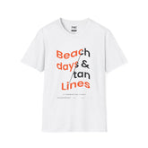 Beach Days Shirt - White Orange Color Tropical Tee, Unisex Beach Shirt, Trendy Summer Shirt, Perfect Summer Beach Outfit and Vacay Shirt