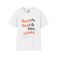 Beach Days Shirt - White Orange Color Tropical Tee, Unisex Beach Shirt, Trendy Summer Shirt, Perfect Summer Beach Outfit and Vacay Shirt