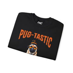 Pug Halloween Adult Sweatshirt - Pug-tastic Halloween Dog Adult Sweatshirt, Orange Halloween Adult Sweatshirts, Halloween Adult Sweatshirt
