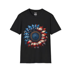 4th of July Shirt: Patriotic Sunflower American Flag Tee for Independence Day, Shirt for Women, Sunflower Tshirt, Fourth of July