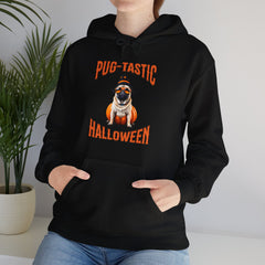 Pug Halloween Adult Hoodie - Pug-tastic Halloween Dog Adult Hoodie, Orange Halloween Adult Hoodie, Perfect Pug Gift, Halloween Gift