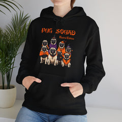 Pug Halloween Adult Hoodie - Dog Halloween Adult Hoodie, Pug Squad Haunted Edition, Spooky Family Pug Adult Hoodie, Retro Halloween Hoodie