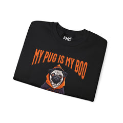 Pug Halloween Adult Sweatshirt - My Pug is My Boo Sweatshirt, Dog Halloween Adult Sweatshirt, Trendy Women Halloween Tee, Perfect Pug Gift