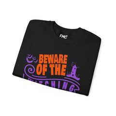 Beware of Witching Hour - Retro Witch Halloween Sweatshirt, Unisex Halloween Sweatshirt, Trendy Men and Women Halloween Sweatshirt, Halloween Apparel
