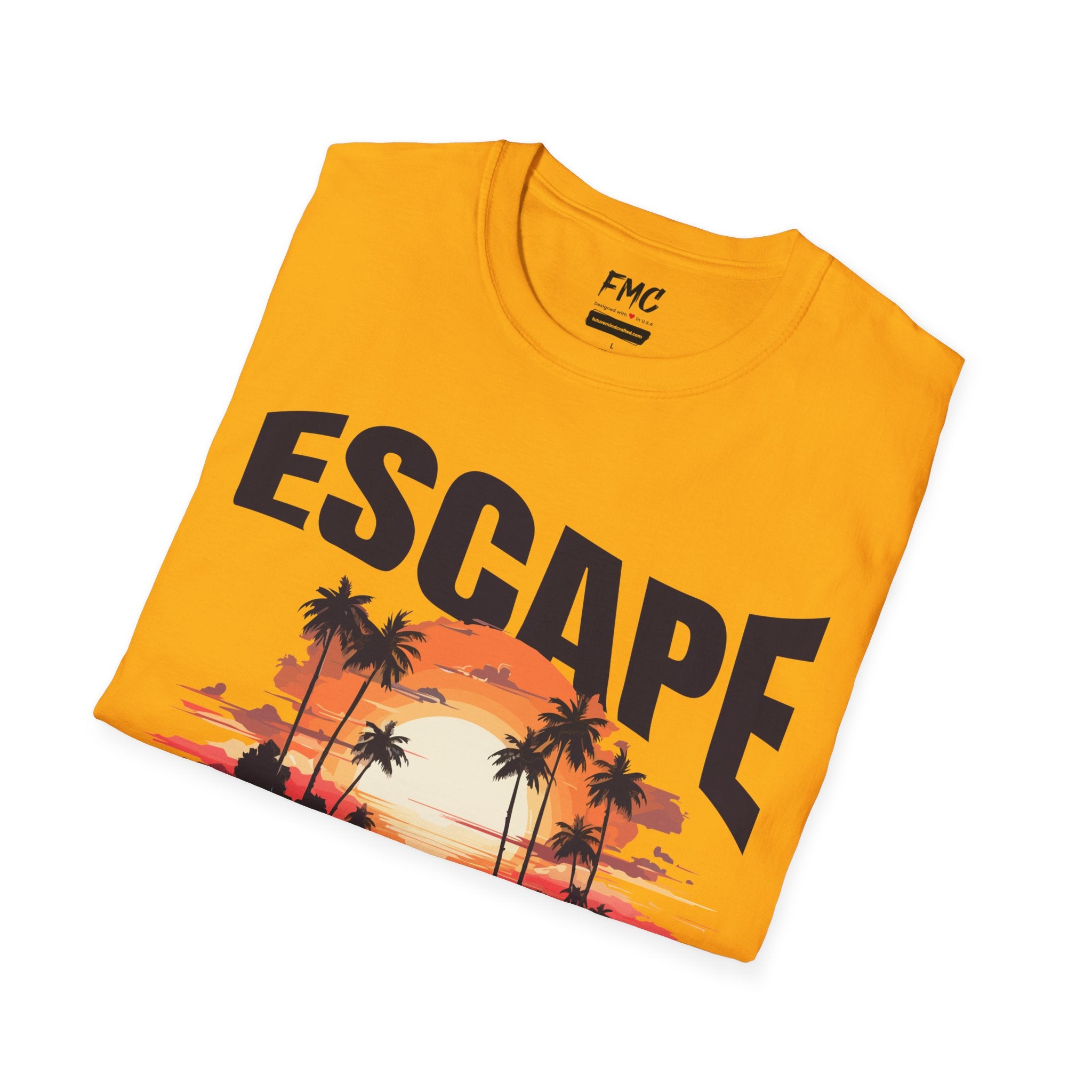 Escape The Cost Tee - Sunset Palm Tree Tee, Trendy Sunset Unisex Beach Shirt, Perfect Summer Shirt and Beach Outfit, Ideal Vacay Shirt