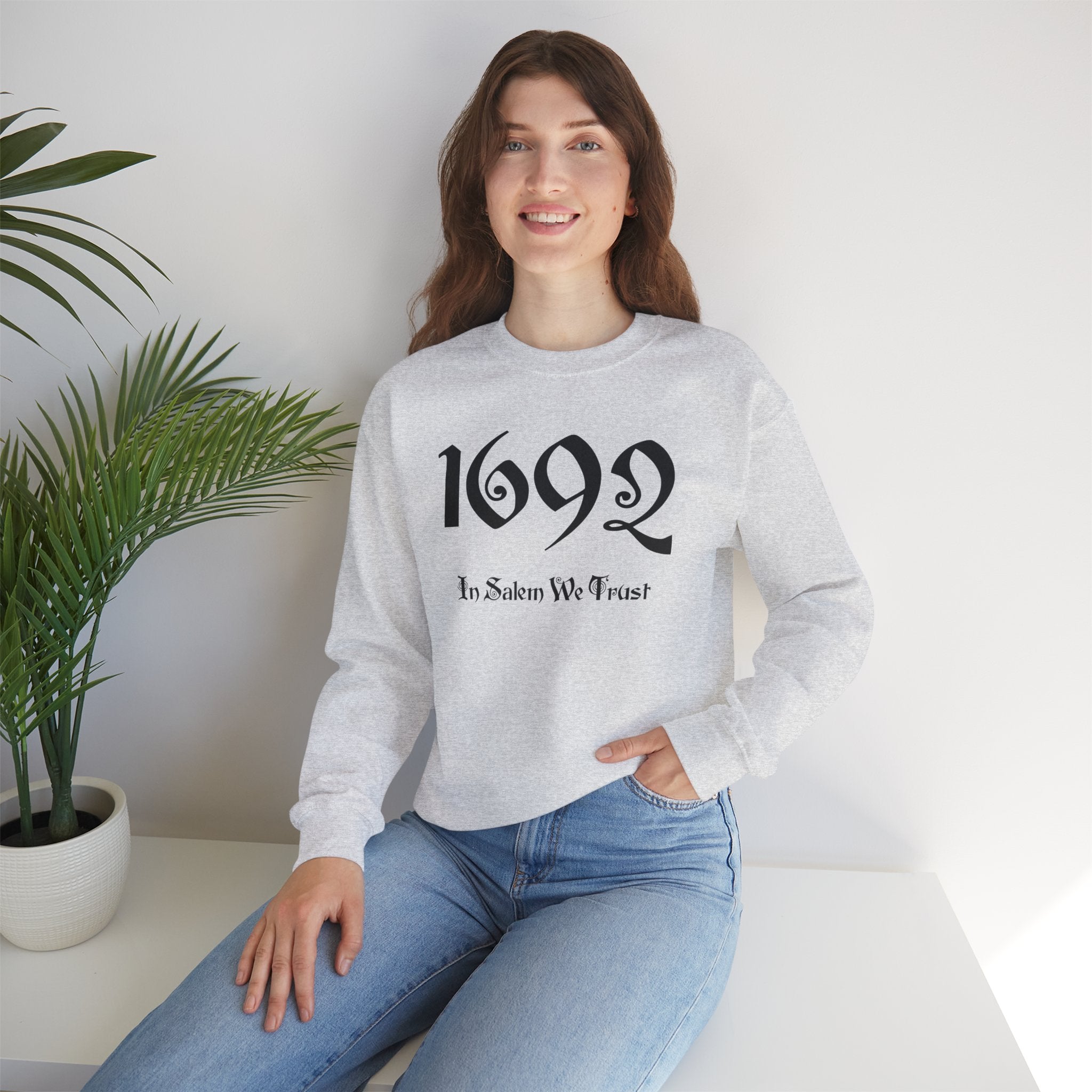 1692 Salem Halloween Adult Sweatshirt - 1692 In Salem We Trust Adult Sweatshirt, 1692 Salem Witch Sweatshirt, Women Halloween Sweatshirt