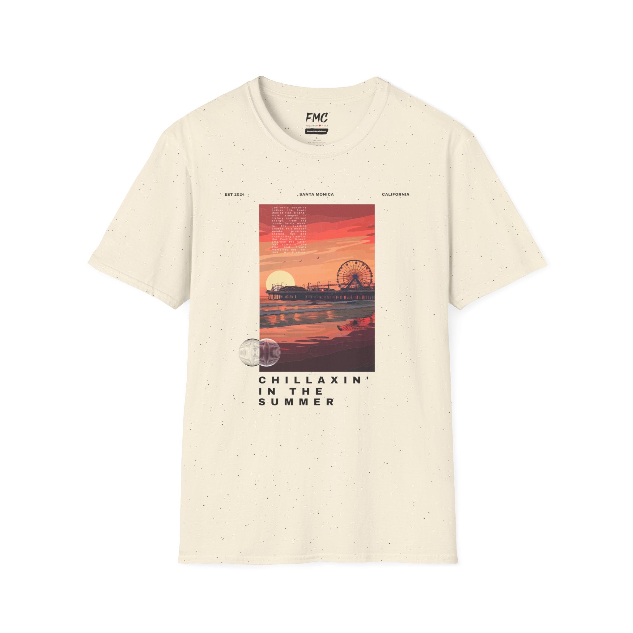Santa Monica Pier Shirt - Beautiful Sunset California Tee, Trendy Unisex Beach Shirt, Perfect Summer Shirt and Beach Outfit, Ideal Vacay Tee