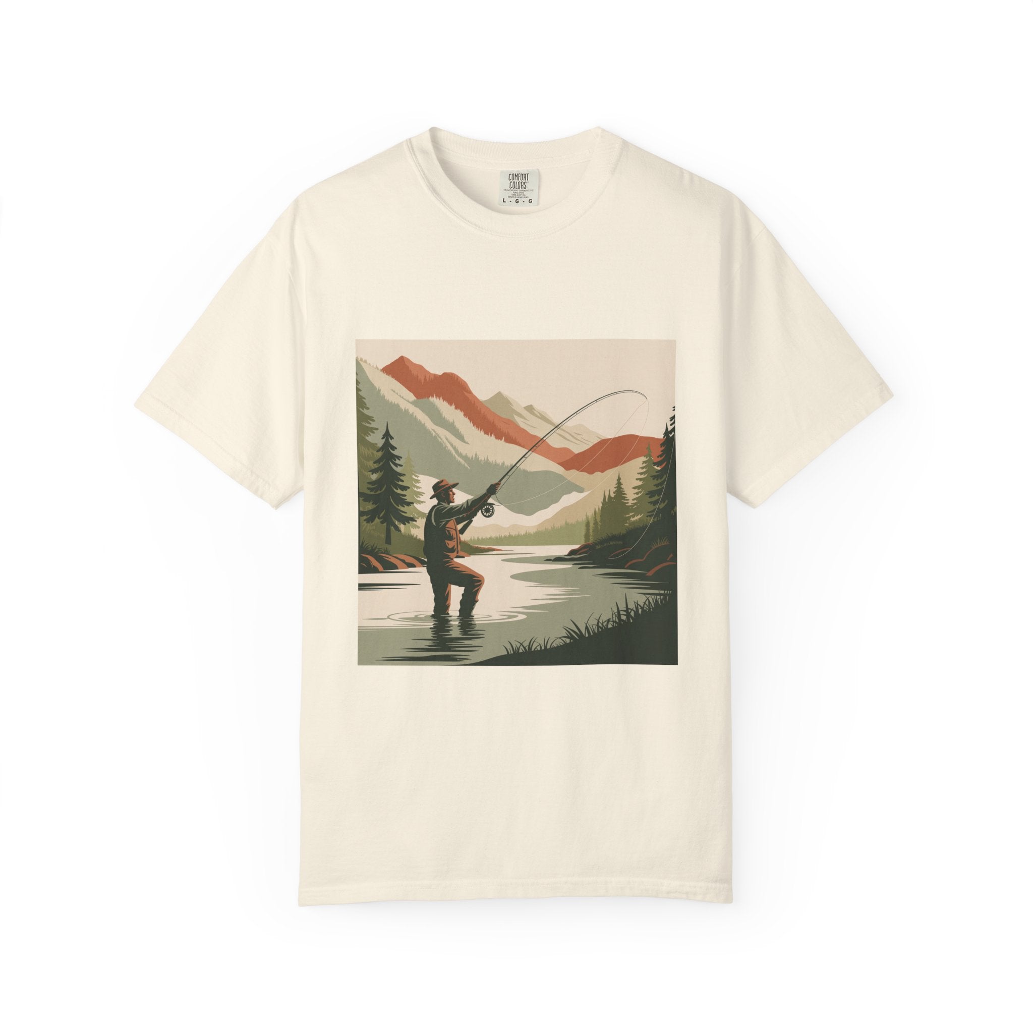 Fishing Lake Graphic T-Shirt — Vintage Fly Fishing Scene