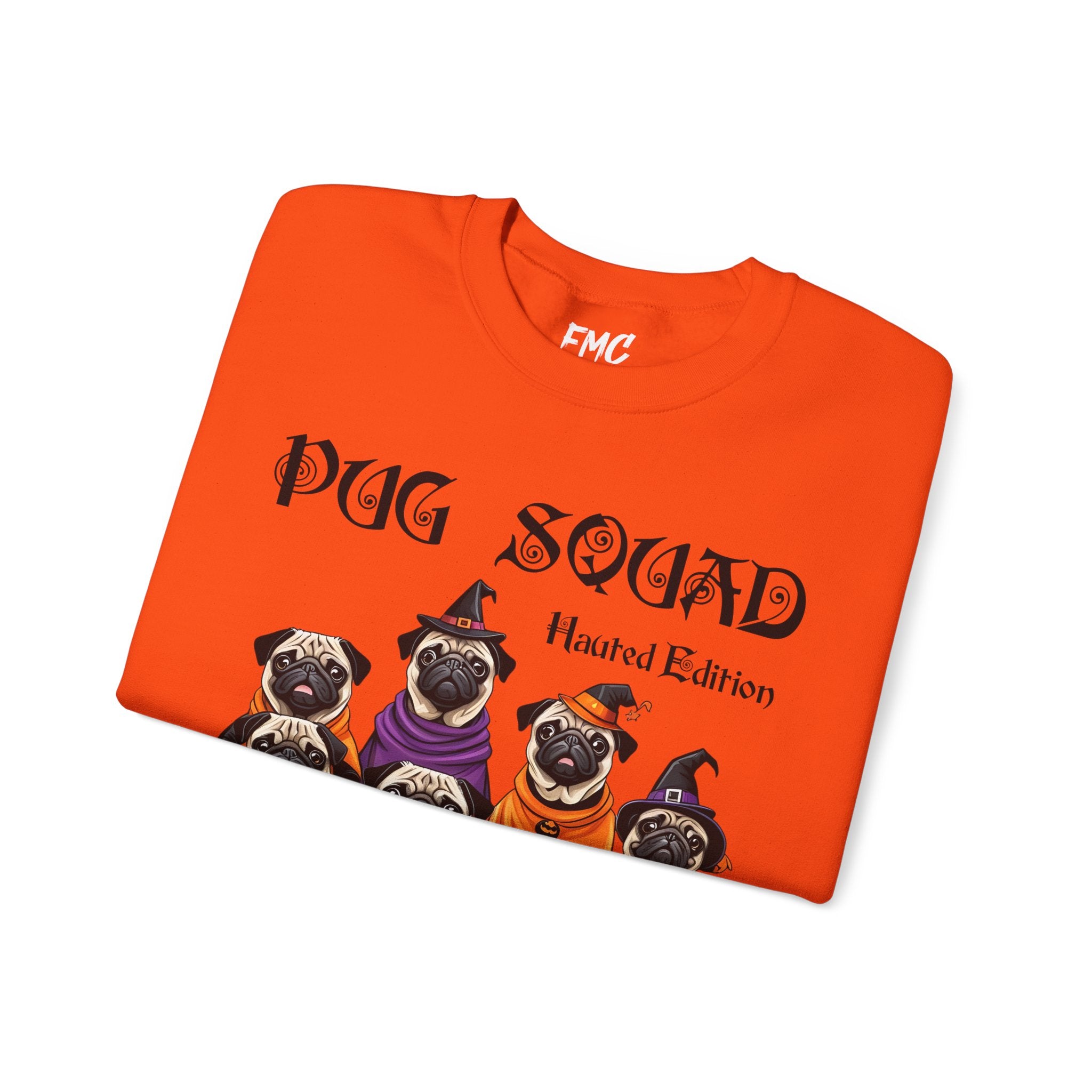 Pug Halloween Adult Sweatshirt - Dog Halloween Adult Sweatshirt, Pug Squad Haunted Edition, Spooky Family Pug Sweatshirts