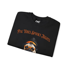Pug Halloween Adult Sweatshirt - Pug Life Spooky Nights Adult Sweatshirt, Dog Halloween Shirt, Trendy Women Halloween Tee, Halloween Sweat
