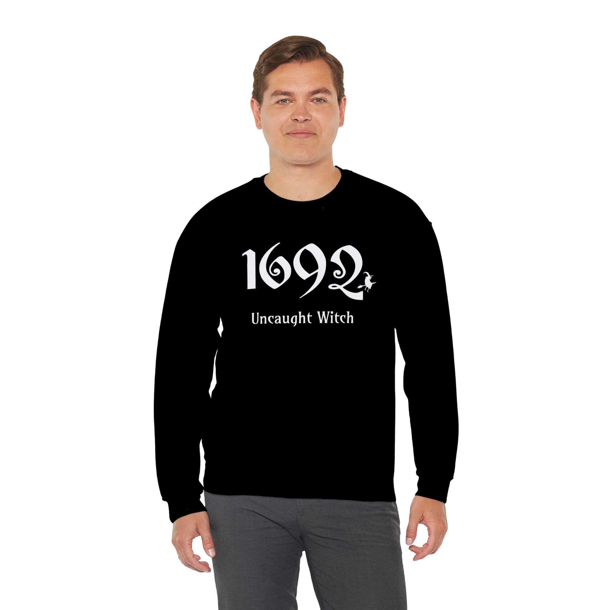 1692 Salem Witch Halloween Adult Sweatshirt - 1692 Uncaught Witch Sweat, 1692 Salem Witch Sweat, Halloween Sweatshirts, Trendy Halloween