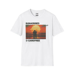 Couple Silhouett Tee - Romantic Sunset Shirt, Lovely Couple Unisex Beach Shirt, Trendy Summer Shirt, Perfect Summer Beach Outfit, Tee