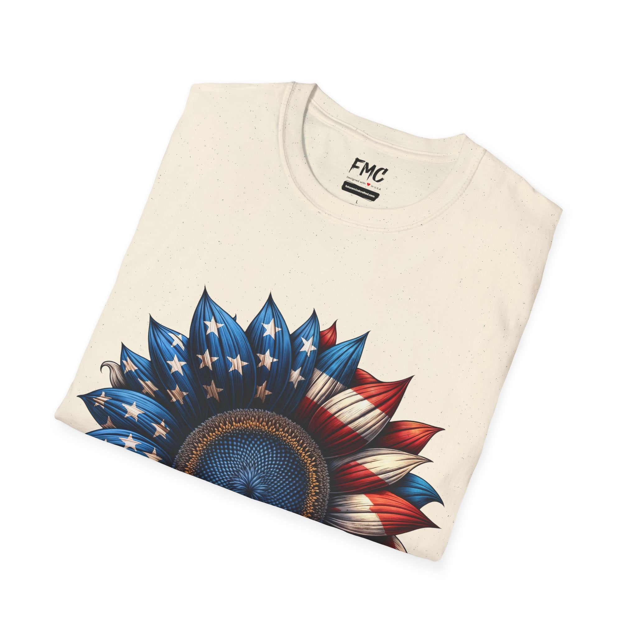 4th of July Shirt: Patriotic Sunflower American Flag Tee for Independence Day, Shirt for Women, Sunflower Tshirt, Fourth of July