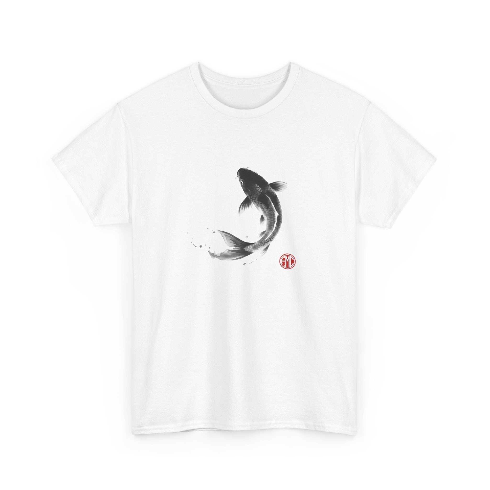 Flowing Koi | Modern Japanese Sumi-e Ink T-Shirt Main image