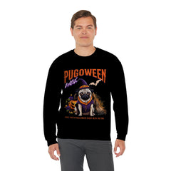 Pug Halloween Adult Sweatshirt - Pugoween Witch Sweatshirt, Dog Halloween Sweatshirt, Trendy Women Halloween Sweatshirt, Perfect Pug Gift