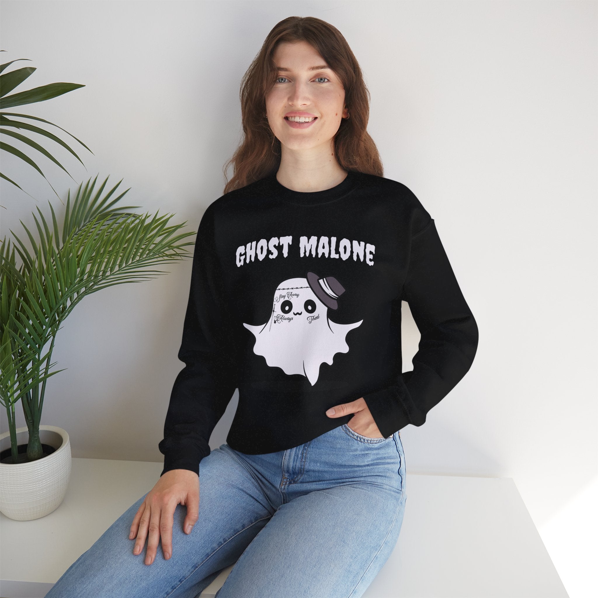 Ghost Malone Sweatshirt - Funny Post Malone Spookydoodles Sweatshirt, Perfect Ghostly Style for Halloween 2024, Perfect Posty Sweatshirt