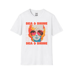 Sea Shine Shirt - Women with Sunglasses Retro Style Design, Cute Beach Tee for Her, Trendy Summer Shirt, Perfect Summer Outfit, Vacay Shirt, Tee