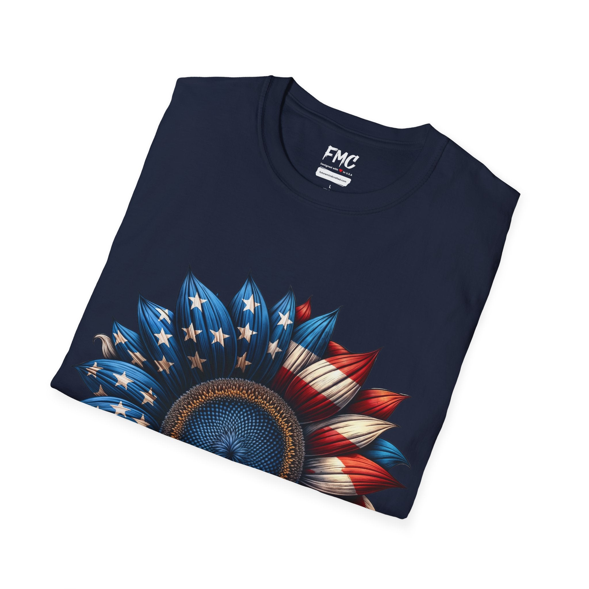 4th of July Shirt: Patriotic Sunflower American Flag Tee for Independence Day, Shirt for Women, Sunflower Tshirt, Fourth of July