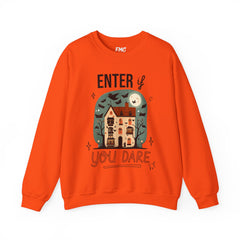 Enter If You Dare Sweatshirt - Haunted House Sweatshirt, Scary House Sweatshirt, Unisex Halloween Apparel, Funny Halloween Puns, Trendy Halloween Sweatshirt