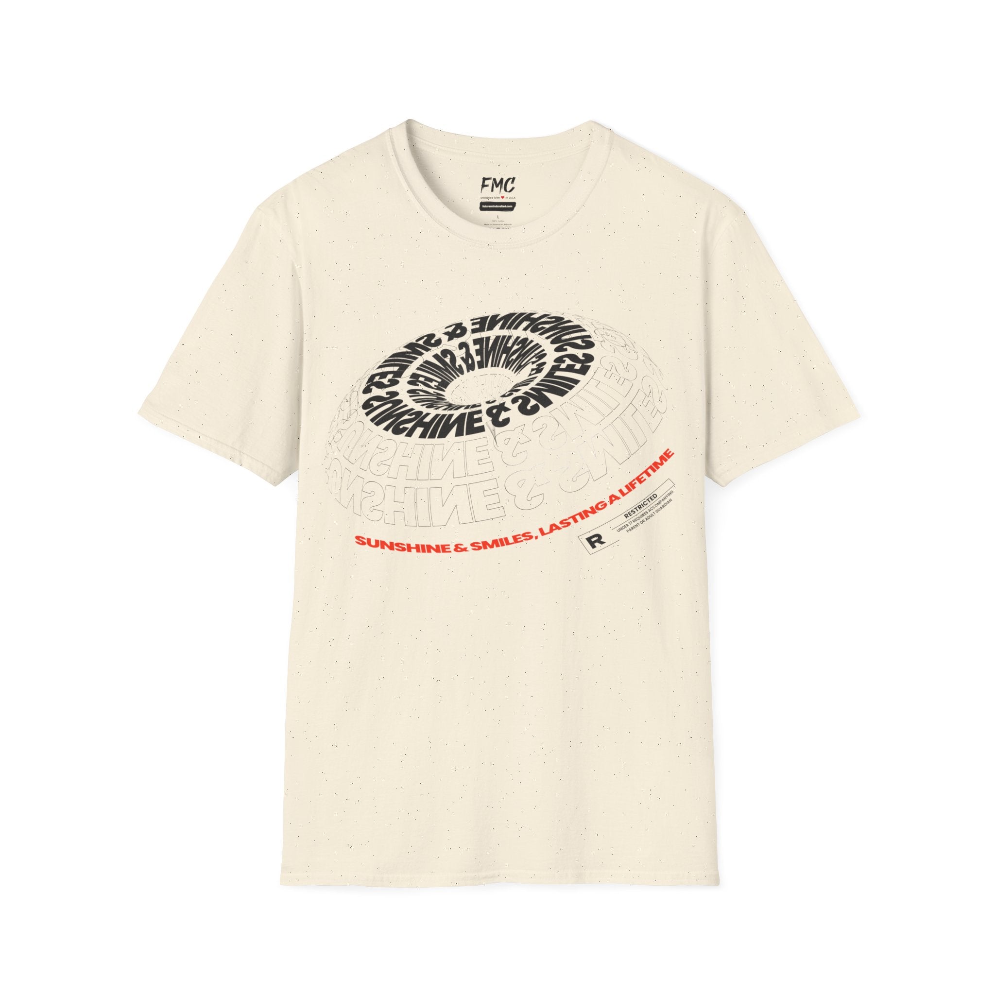 Sunshine Smiles Tee - Motivational 3D Circle Shirt, Unisex Beach Shirt, Trendy Summer Shirt and Beach Outfit, Ideal Vacay Shirt, Tee