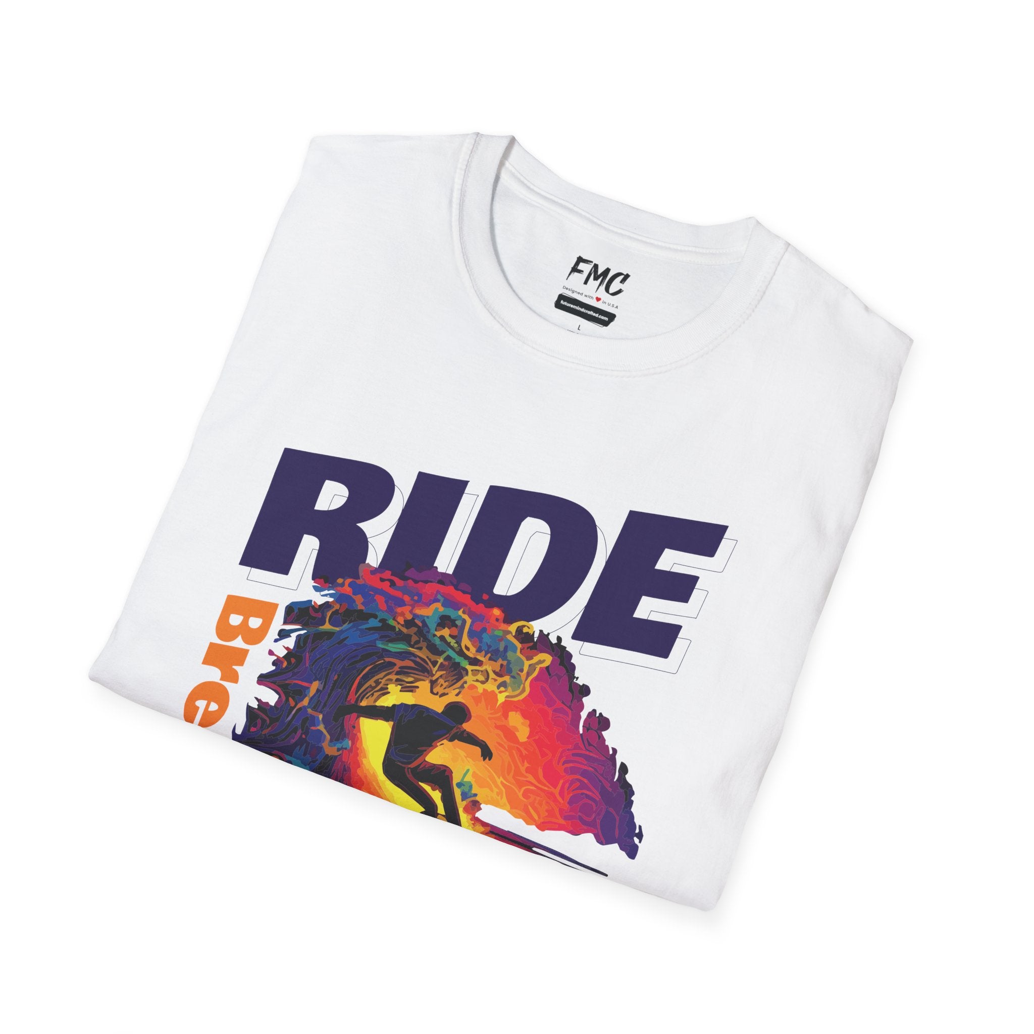 Surfing Man Shirt - Surfer Riding Wave Colorful Beach Design, Beach Shirt for Men, Trendy Summer Shirt, Perfect Summer Outfit and Vacay Tee