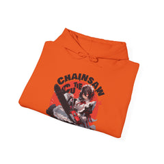 Chainsaw Cutie Hoodie - Anime Chainsaw Halloween Hoodie, Cute Women and Girls Halloween Hoodie, Trendy and Popular Halloween Apparel