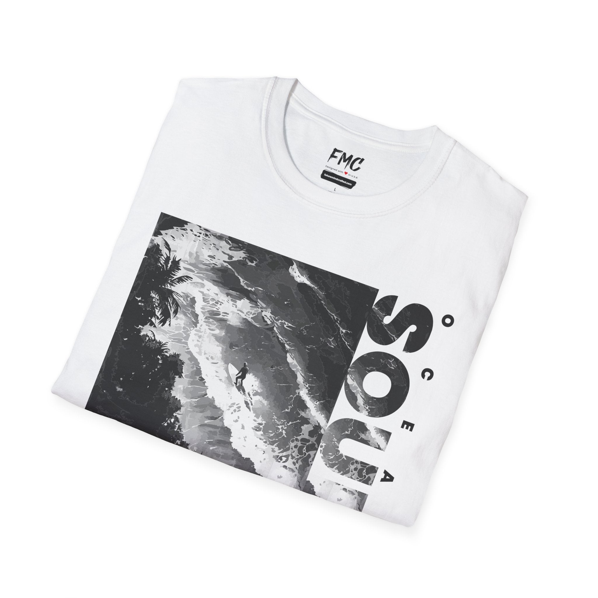 Ocean Soul Shirt - Ocean Life Style Monochrome Tee, Cool Beach Shirt for Men, Trendy Summer Shirt and Beach Outfit, Perfect Vacay Shirt, Tee