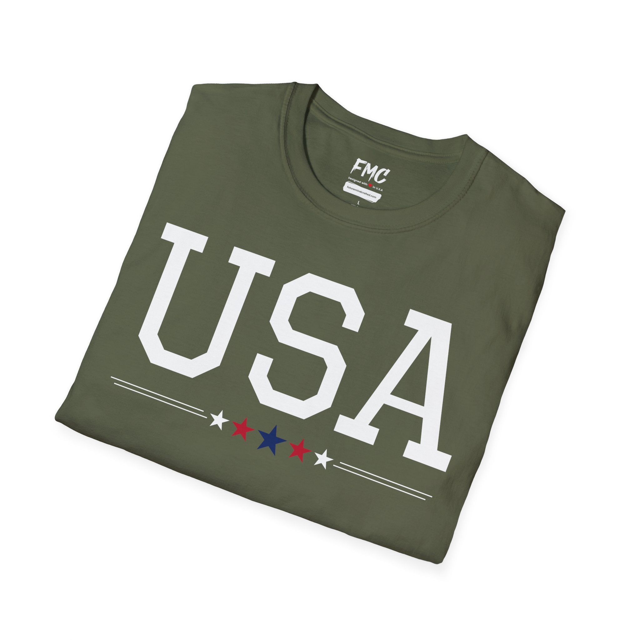 USA American Patriot T-Shirt with Five Star: Perfect 4th of July Shirt for Independence Day! Best Gift Unisex Tee