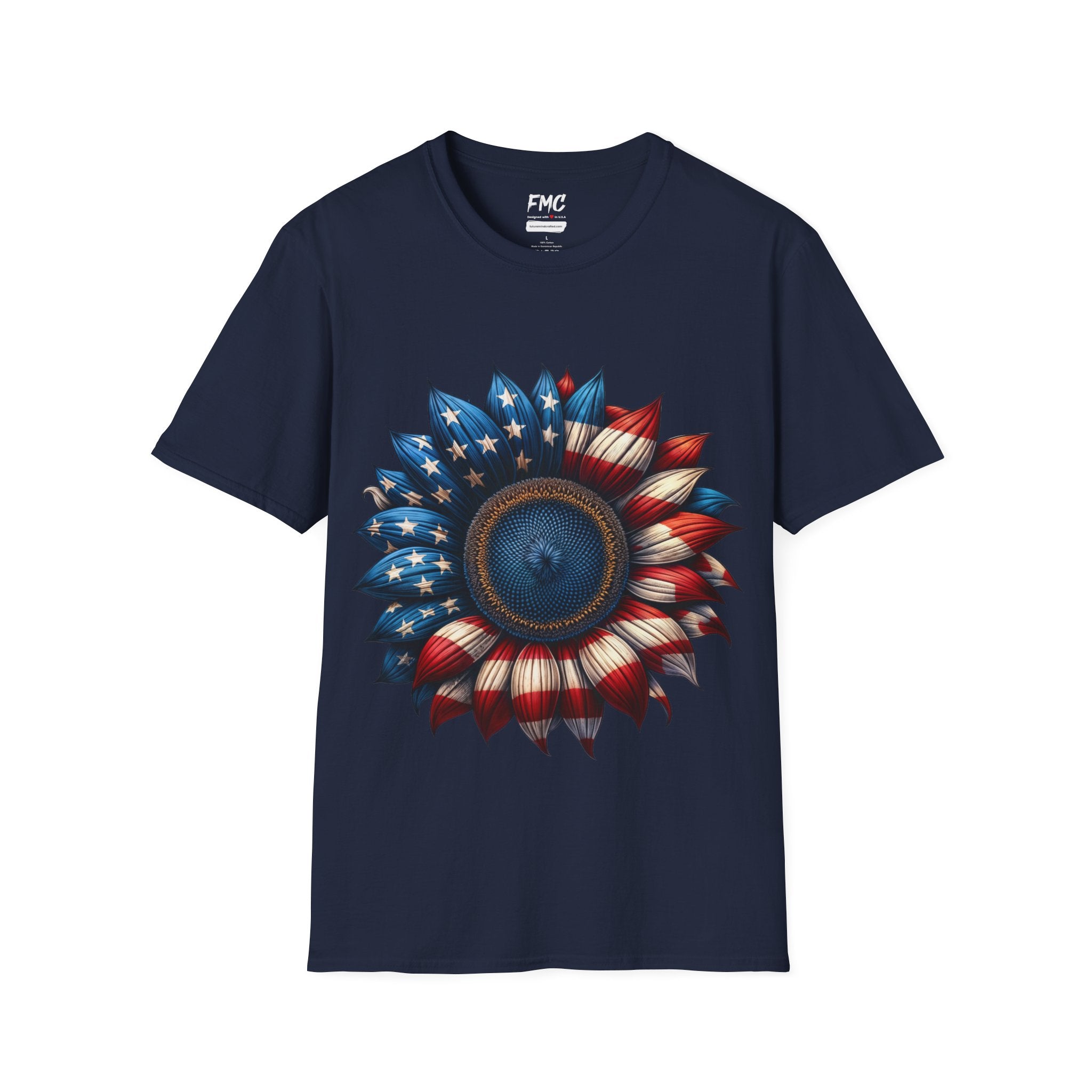 4th of July Shirt: Patriotic Sunflower American Flag Tee for Independence Day, Shirt for Women, Sunflower Tshirt, Fourth of July