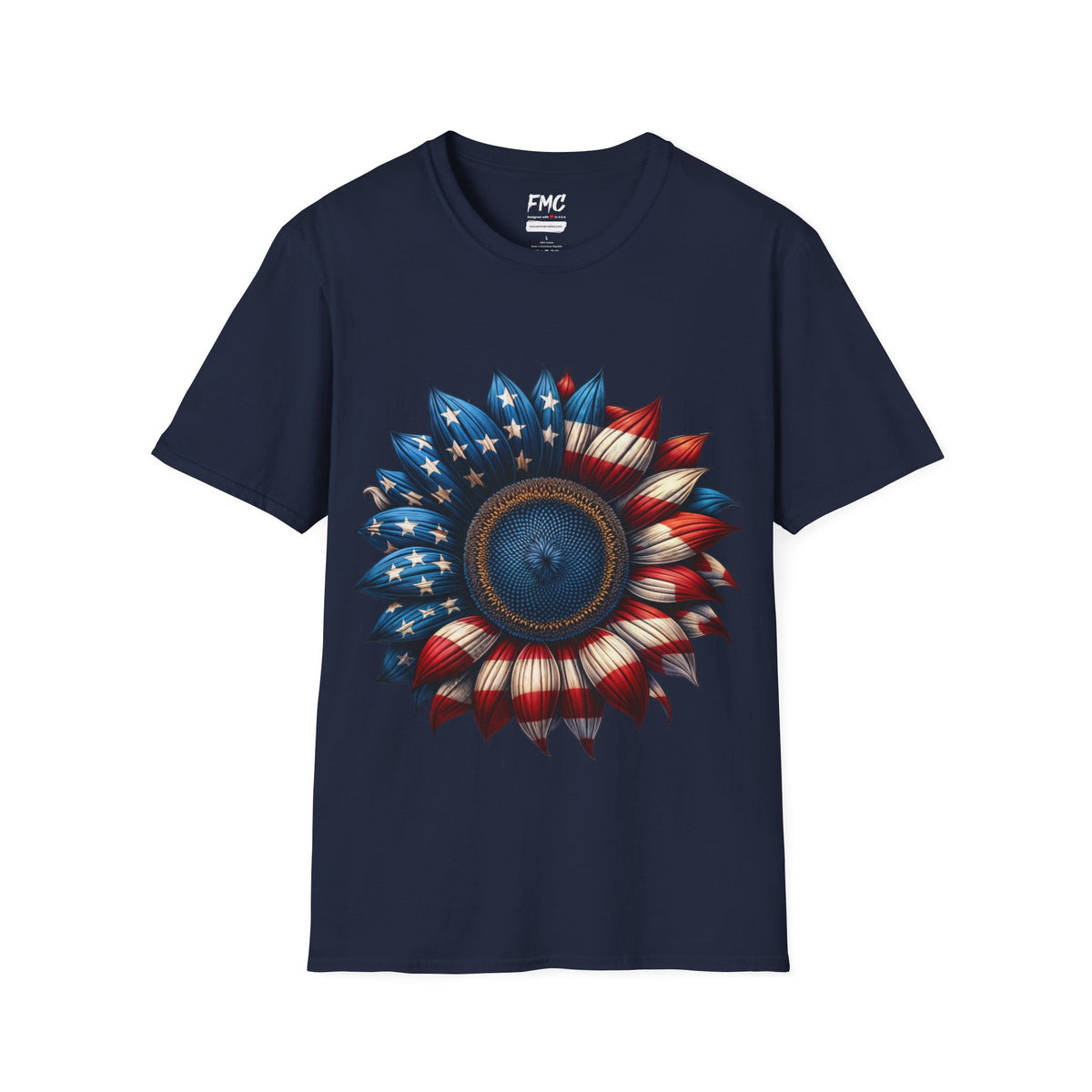 4th of July Shirt: Patriotic Sunflower American Flag Tee for Independence Day, Shirt for Women, Sunflower Tshirt, Fourth of July