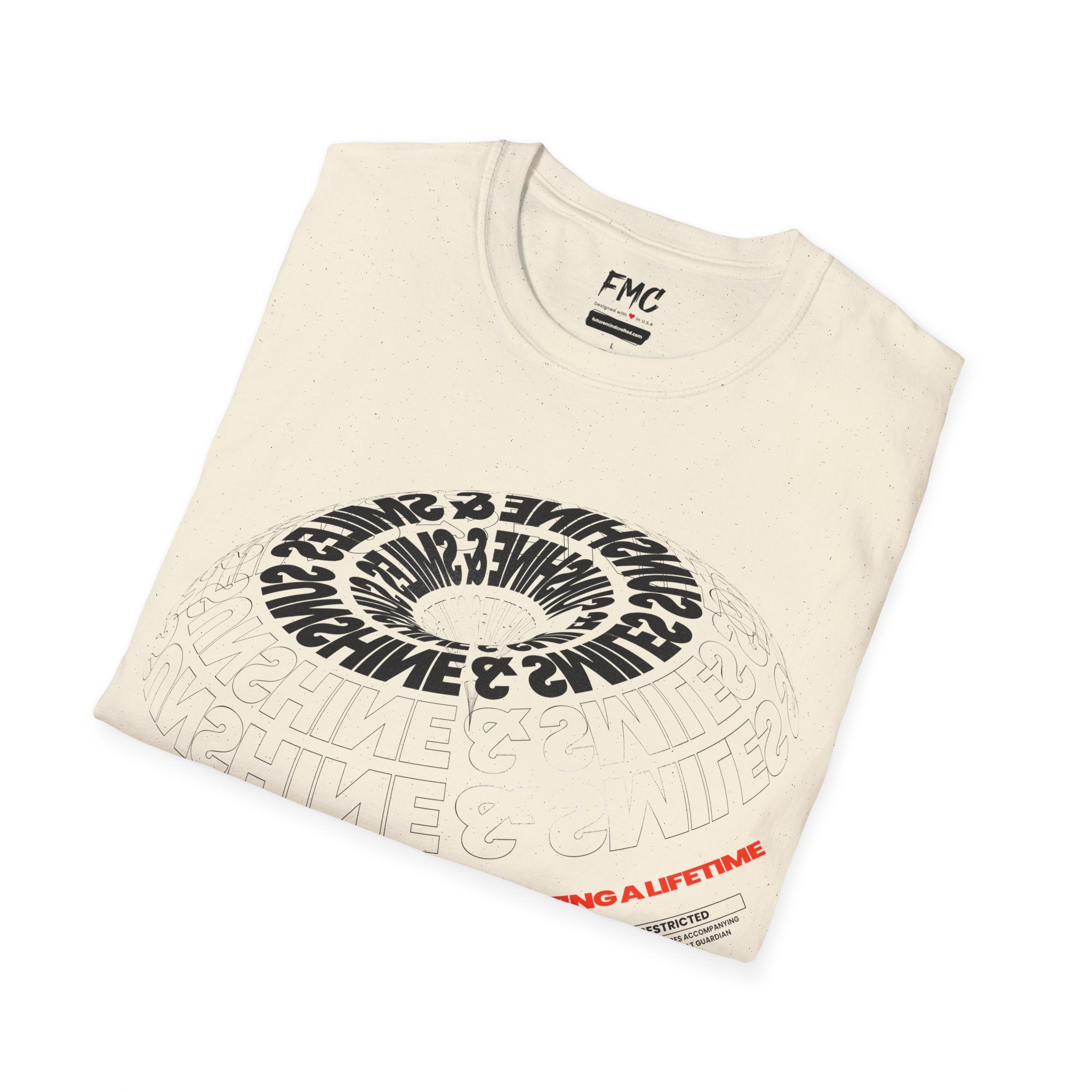 Sunshine Smiles Tee - Motivational 3D Circle Shirt, Unisex Beach Shirt, Trendy Summer Shirt and Beach Outfit, Ideal Vacay Shirt, Tee