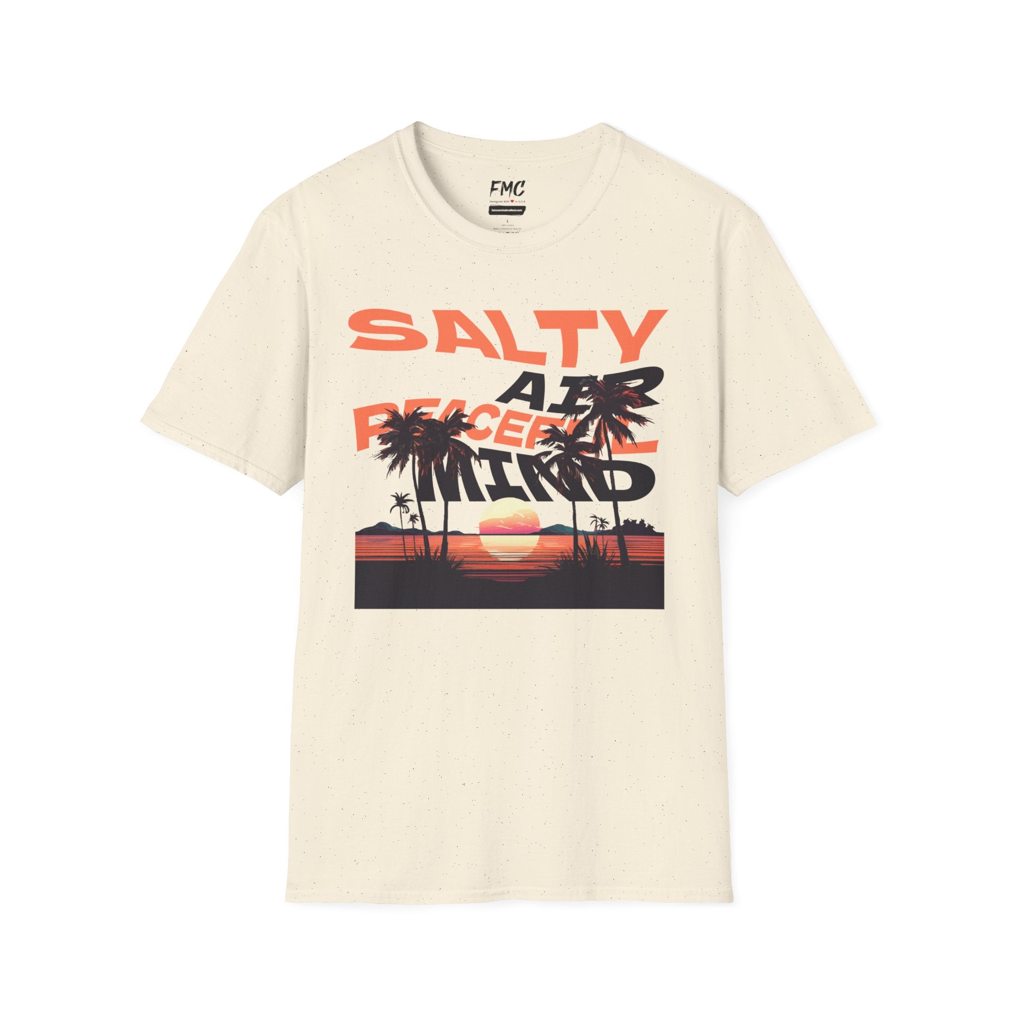 Peaceful Mind Shirt - Sunset Palm Tree Unisex Beach Shirt, Trendy Summer Shirt, Perfect Summer Beach Outfit and Vacay Shirt