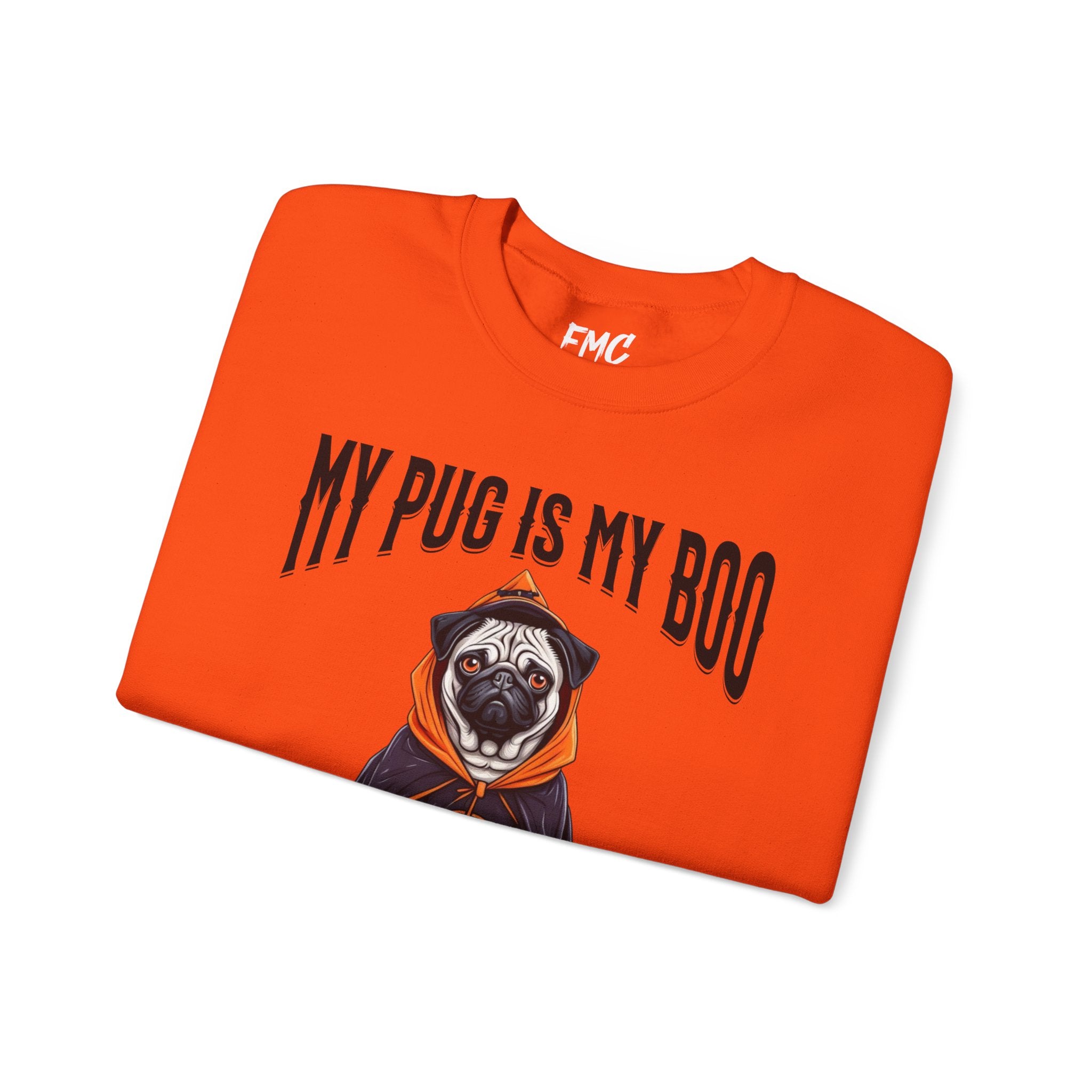 Pug Halloween Adult Sweatshirt - My Pug is My Boo Sweatshirt, Dog Halloween Adult Sweatshirt, Trendy Women Halloween Tee, Perfect Pug Gift