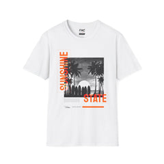 Sunshine State Shirt - Surfboard Sunset Beach Tee, Unisex Beach Shirt, Trendy Summer Shirt, Perfect Summer Beach Outfit and Vacay Shirt, Tee