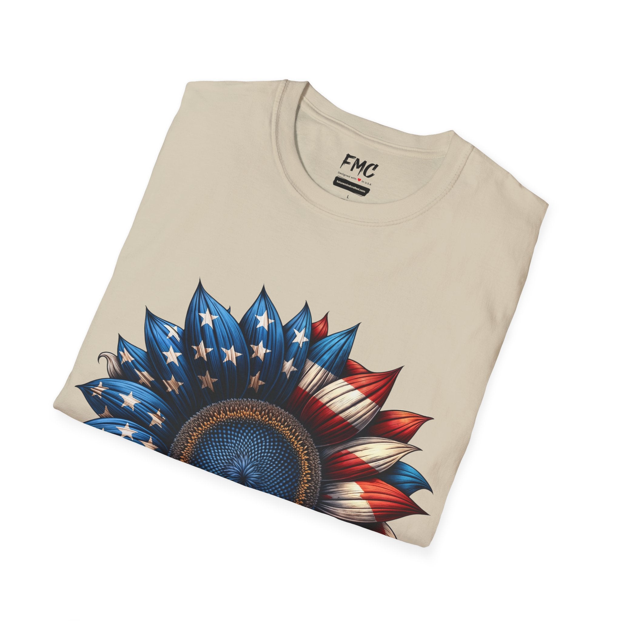 4th of July Shirt: Patriotic Sunflower American Flag Tee for Independence Day, Shirt for Women, Sunflower Tshirt, Fourth of July